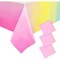 Ombre Plastic Tablecloths for Parties, Rainbow Table Cover (54 x 108 in, 3 Pack)